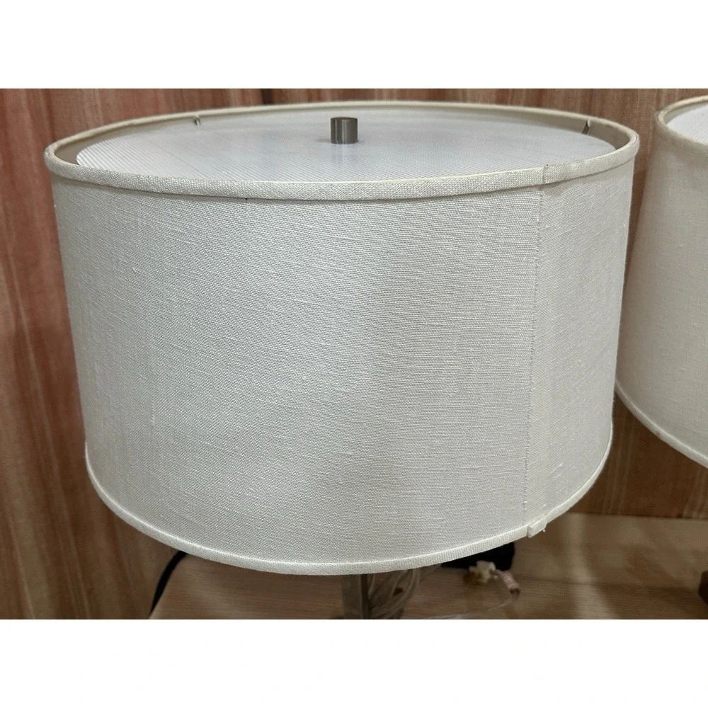 Walter Von Nessen Lighting Brass Table Lamps Satin Nickel 22